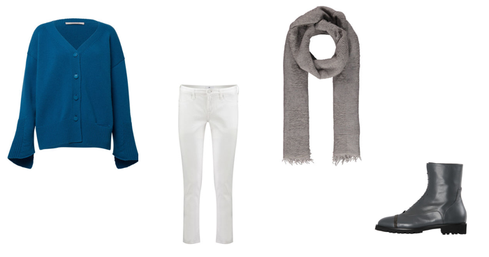 Weiße Jeans im Winter kombinieren