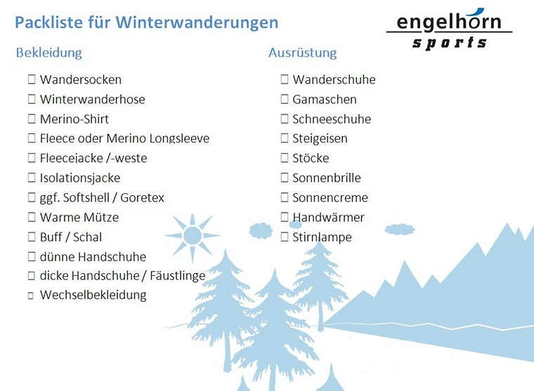Die perfekte Packliste für Winterwanderungen zum Download