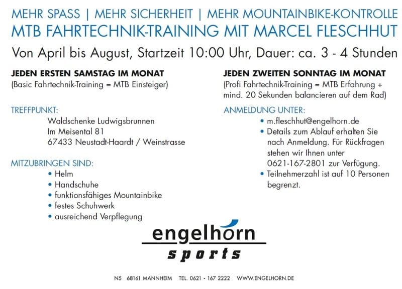 Mountainbike Fahrtechnik-Training mit Marcel Fleschhut